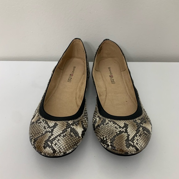 Bandolino Snakeskin Python Stretch Ballet Flats Size 8 Classic Office - Picture 6 of 10